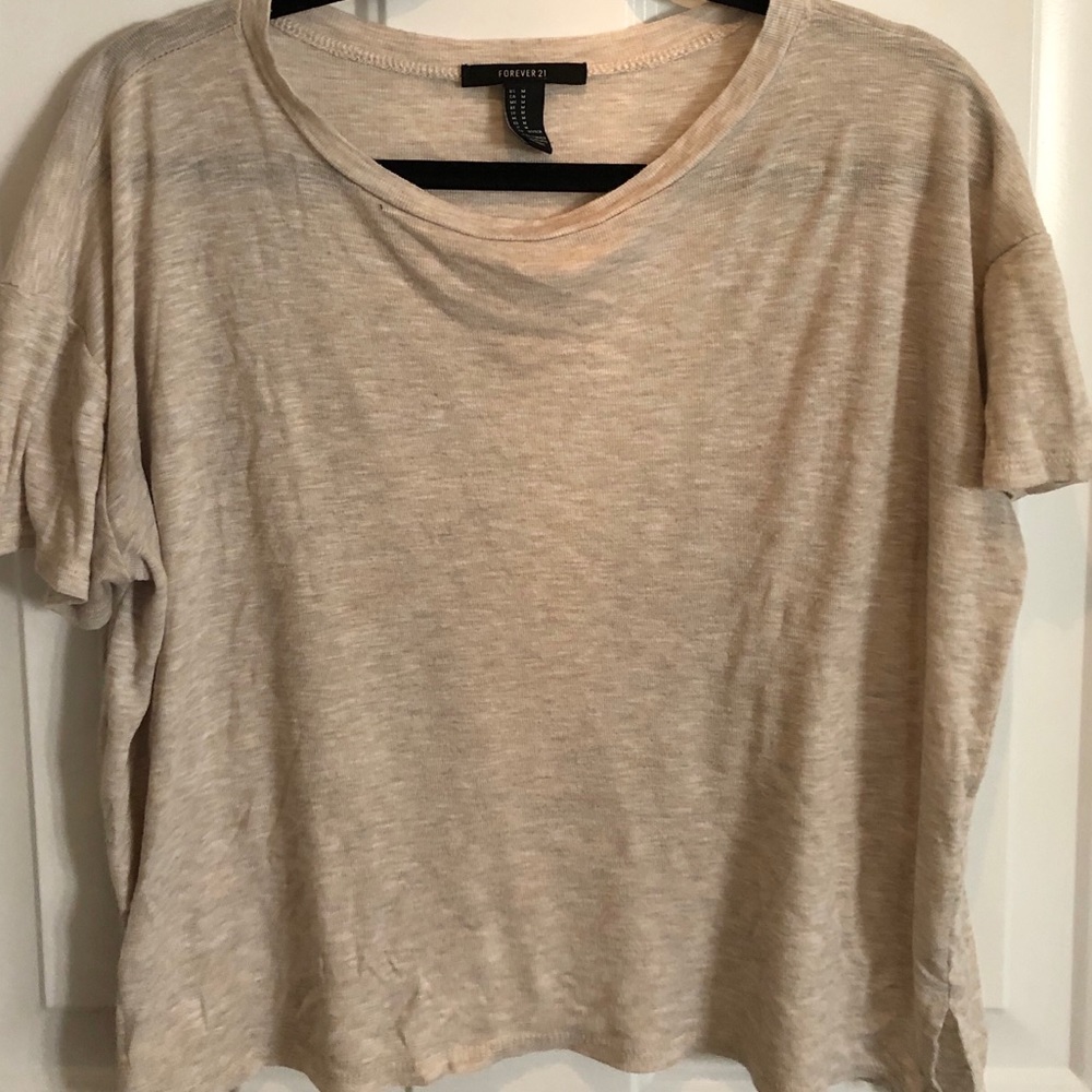 {forever 21} crop oversized tee